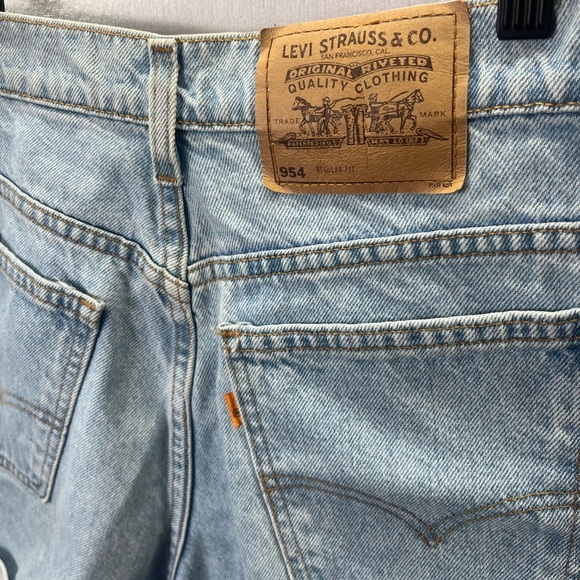 Levi’s VTG 954 Regular Fit Denim Jean Shorts Womens 11 Jr Orange Tab 12/95 2131 - Picture 8 of 9